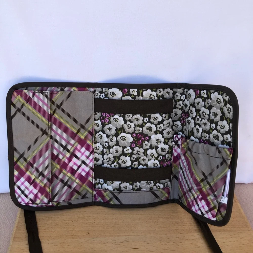 Thirty One Nylon Brown Pink Floral Foldable Organizer‎ Cottagecore Chic